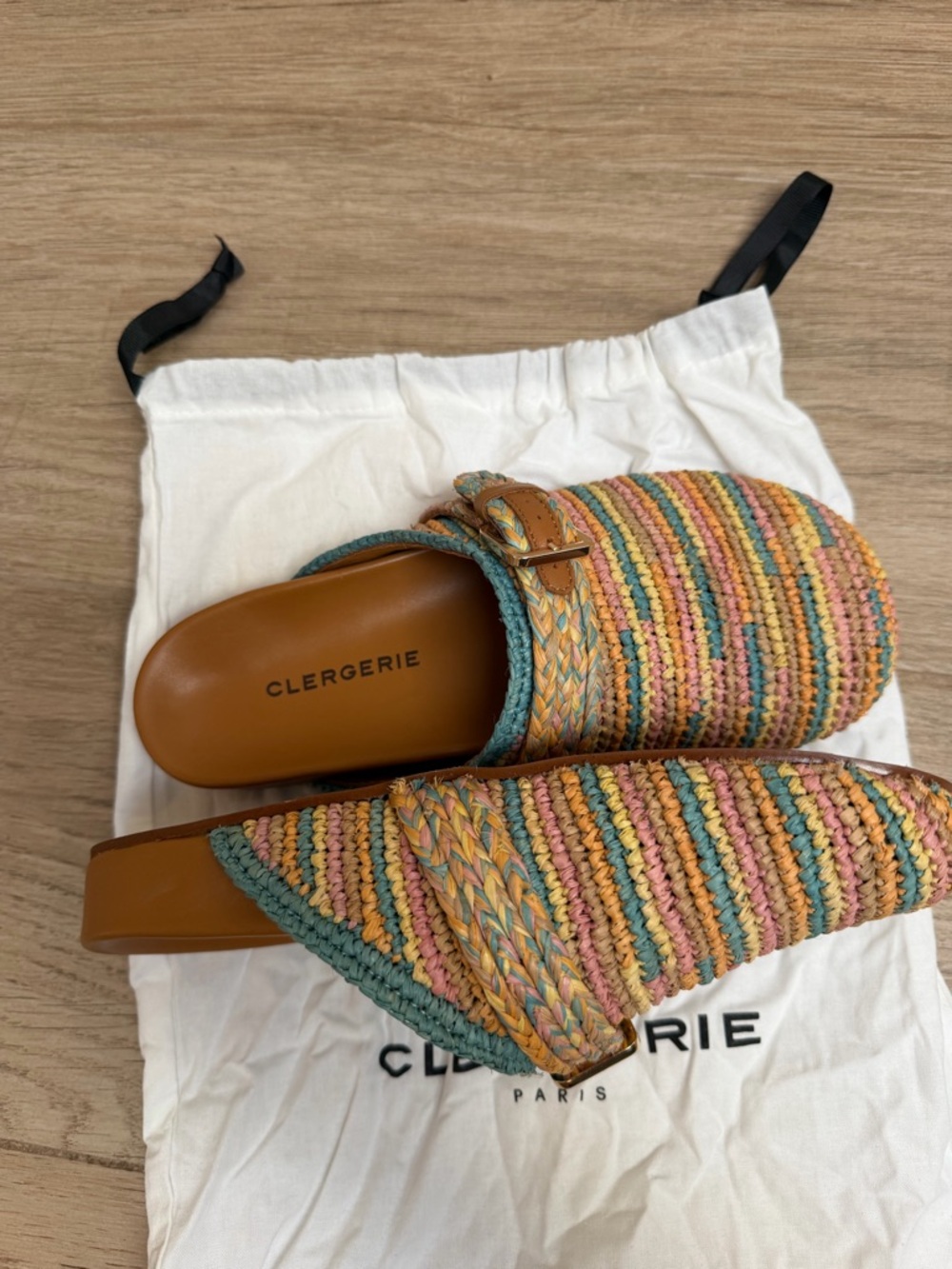 Robert Clergerie Multicolor Woven Espadrille Mules Shoes